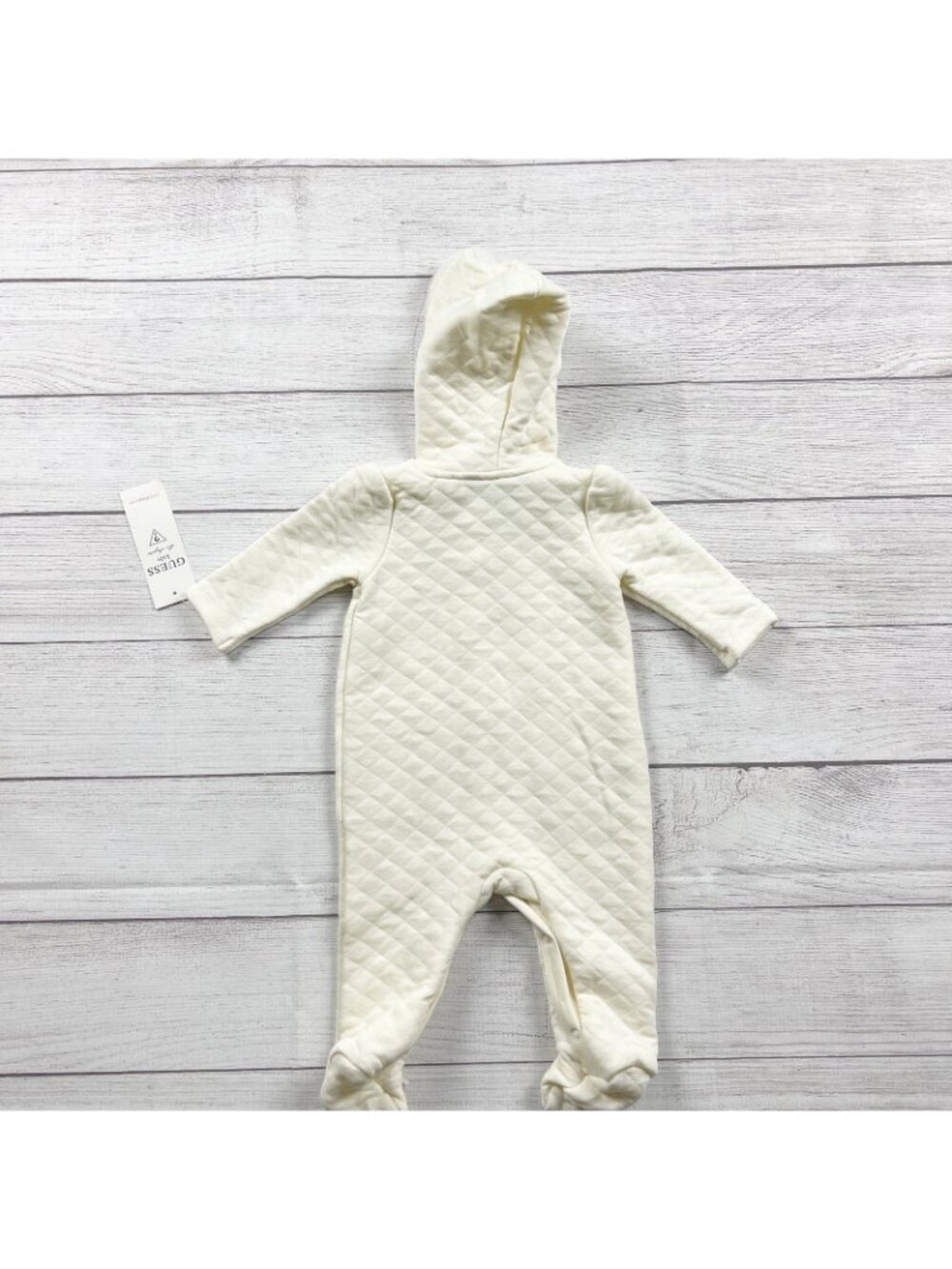 Guess Baby Girls Quilted Bunting Faux Fur Hood Footed Outfit NWT 3-6 Months - Picture 3 of 3